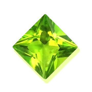 Princess Cut Glass Peridot Loose Gemstones